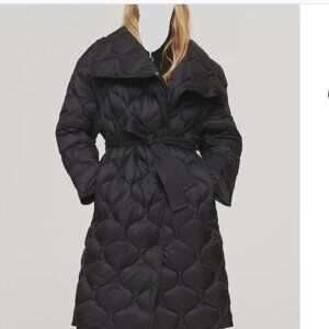 Mango belted quilted coat